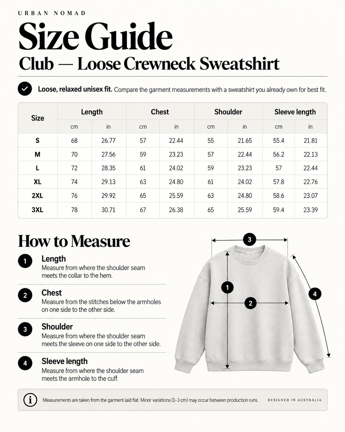 Urban Nomad Club — Loose Crewneck Sweatshirt