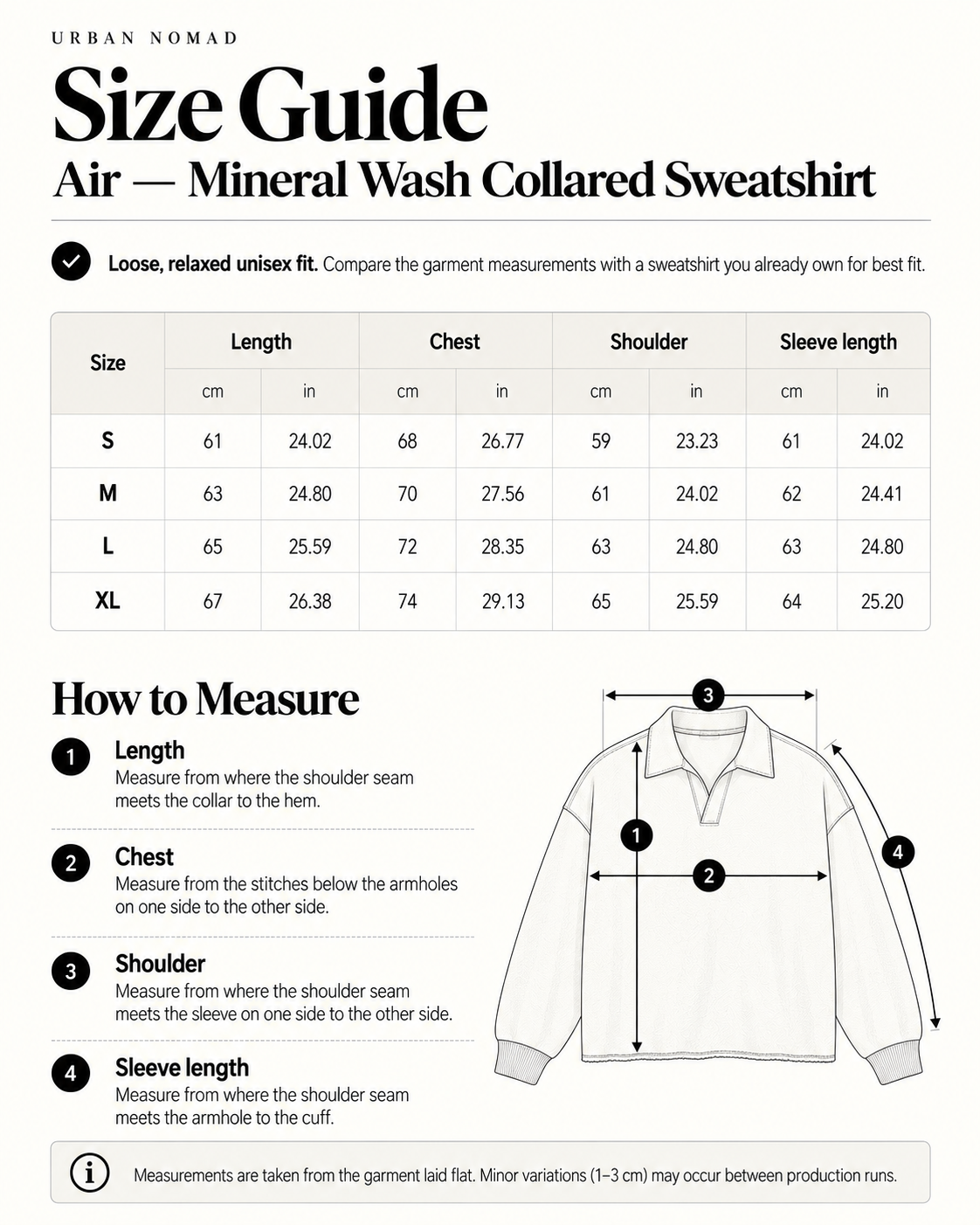 Urban Nomad Air — Mineral Wash Collared Sweatshirt
