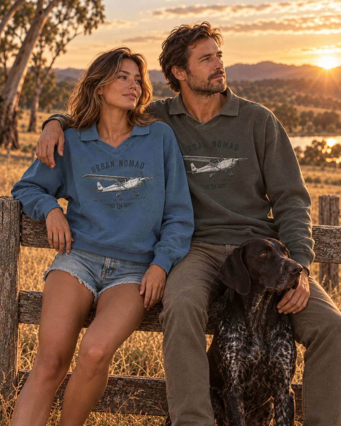 Urban Nomad Air — Mineral Wash Collared Sweatshirt
