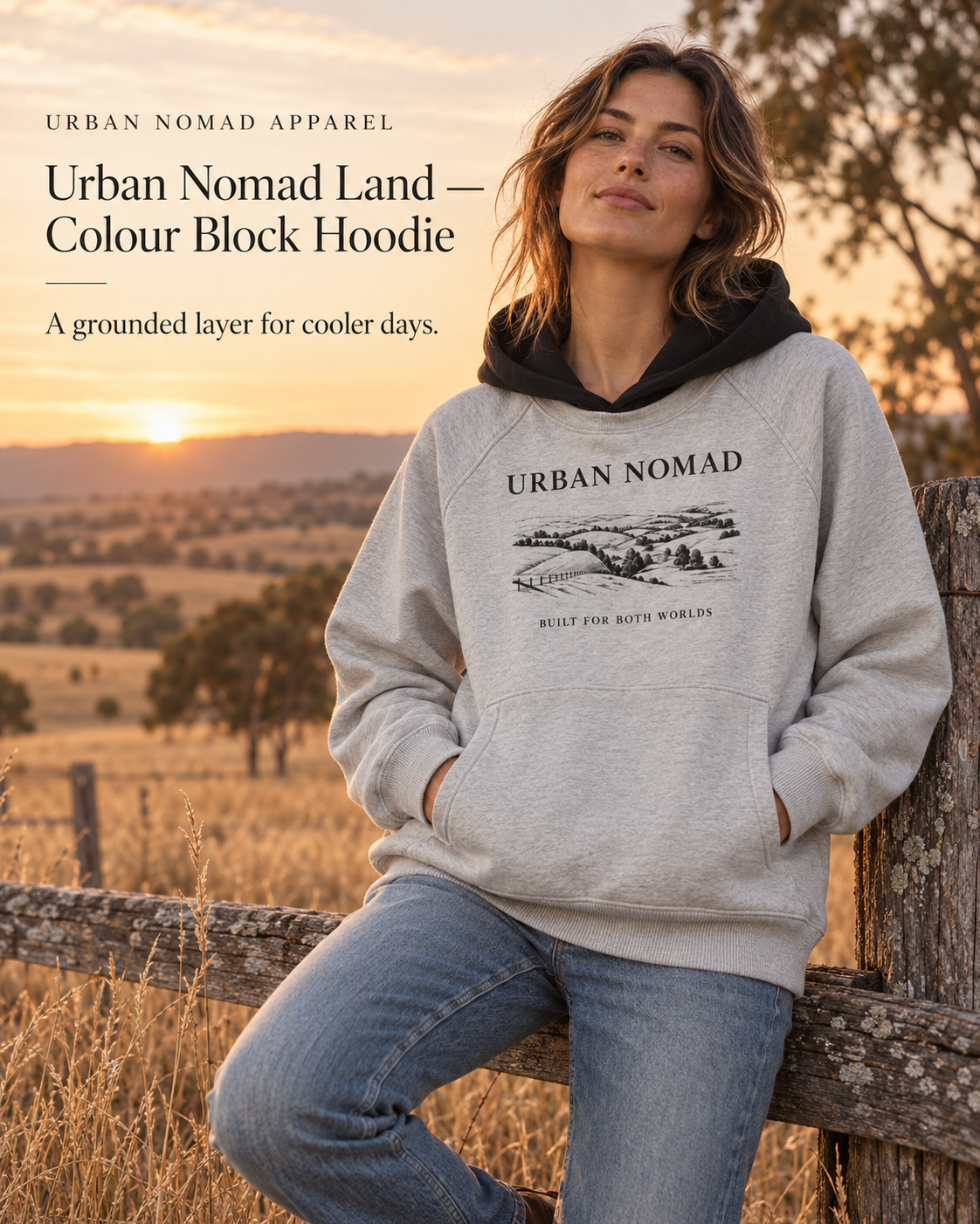 Urban Nomad Land — Colour Block Hoodie